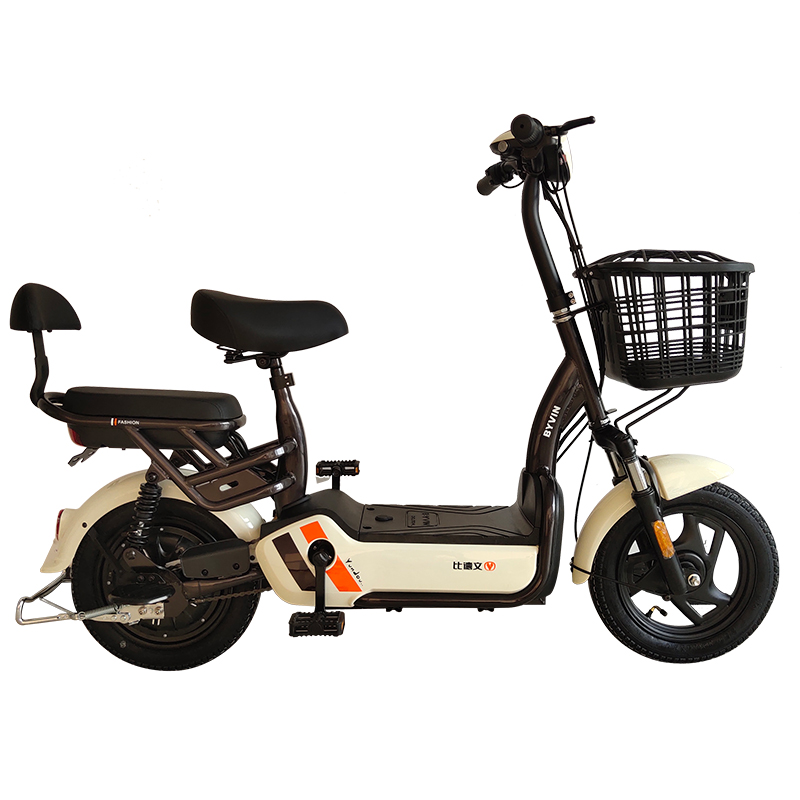 比德文电动车48v12ah可拆卸锂电池小型电瓶车男女电动自行车助力车代步车 云豆 奶白