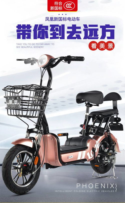 凤凰新国标电动自行车铅酸电池助力车男女成人小型代驾电瓶电动车42v 12a 鸿途