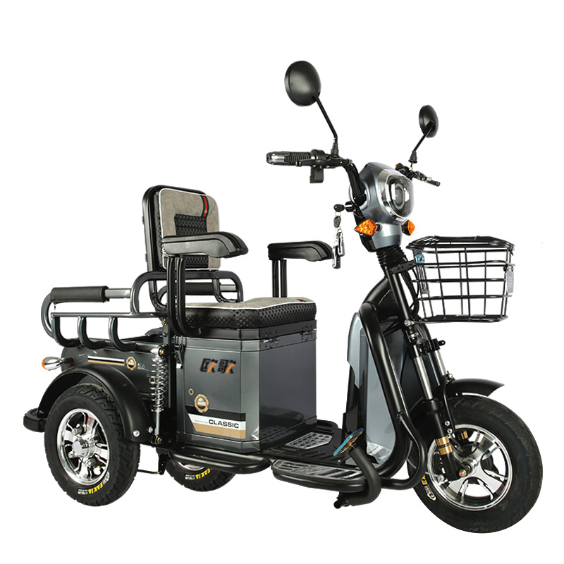 欧歌电动三轮车成人家用新款迷你电瓶车单双人老年助力车接送孩子