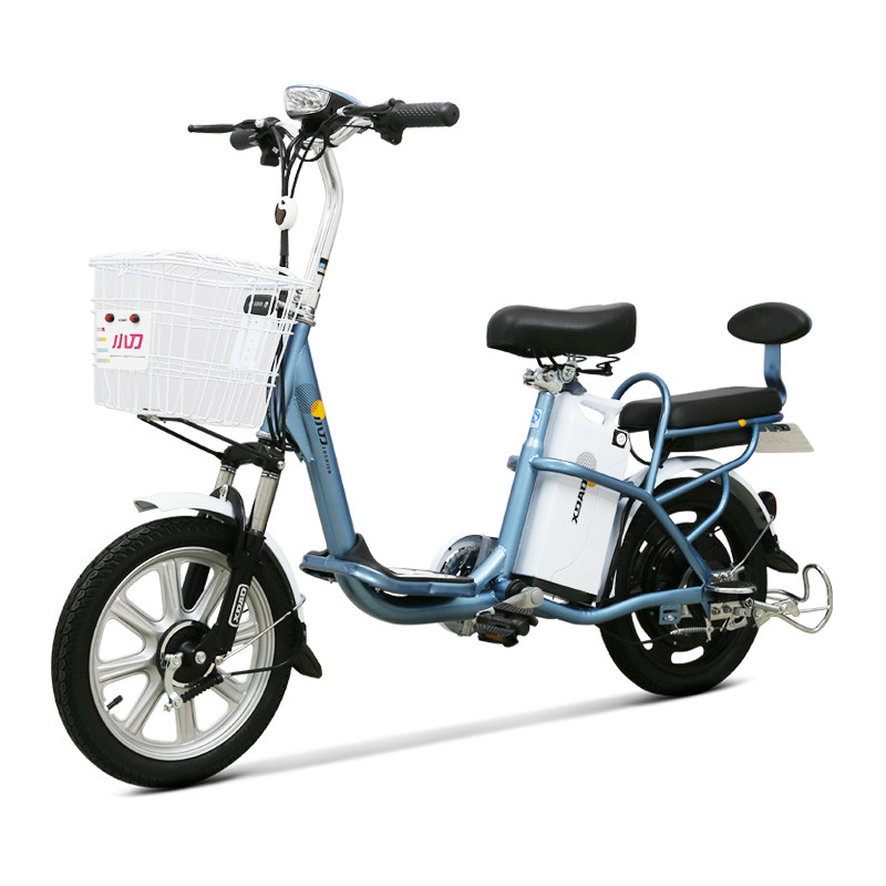 小刀电动车 青柠36v10ah锂电池电动自行车助力车可拆卸电池盒代步车电瓶车 电镀银蓝