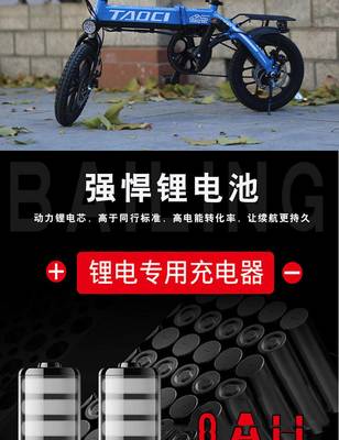 汤河店 代驾电动自行车14寸折叠式36V锂电助力成人电瓶车a